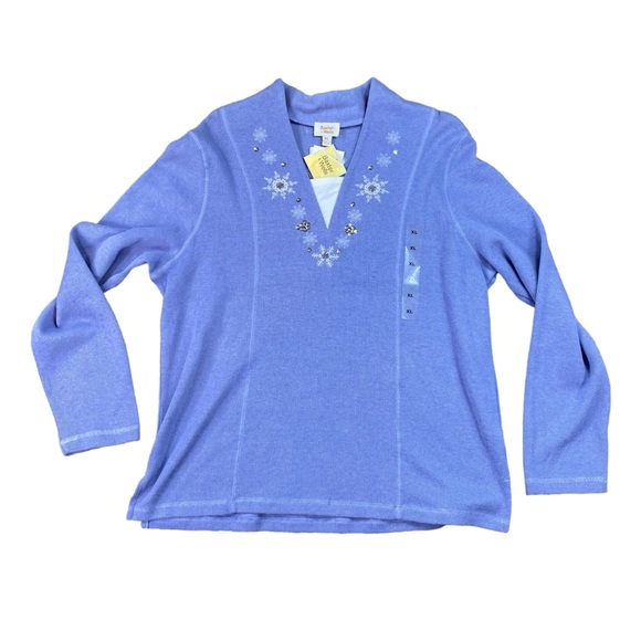 NWT Baxter & Wells lightweight snowflake and sequin and beaded accent size XL - Picture 1 of 4